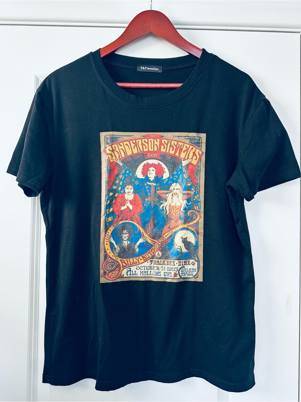 Hocus Pocus Vintage Movie Poster Graphic Tee Halloween Shirt Size Large